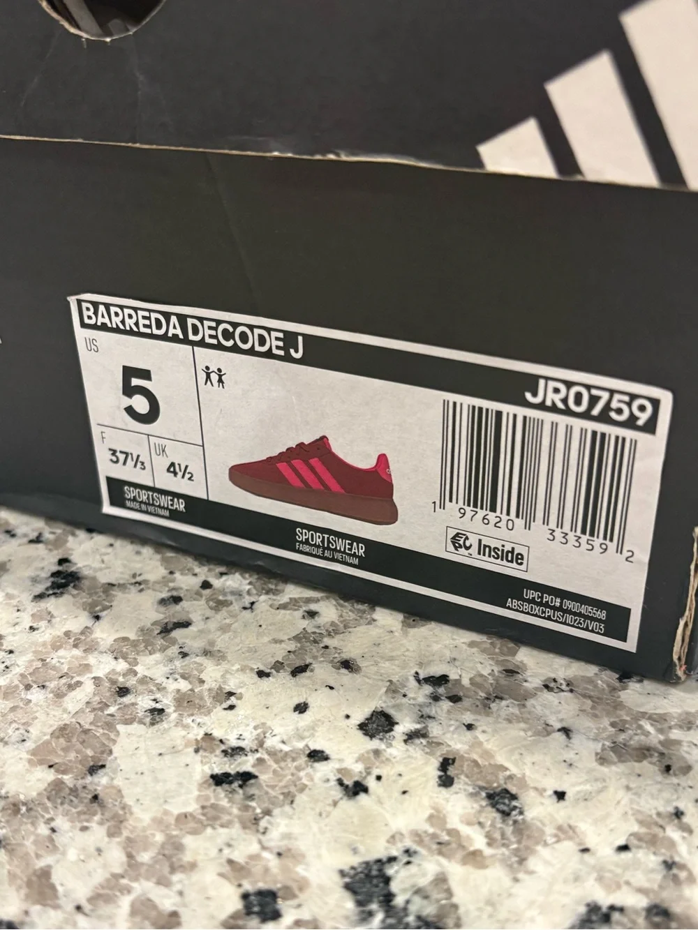Adidas Barreda Decode Shoe Youth US Size 5 same as W US Size 6 Red Pink Sneaker